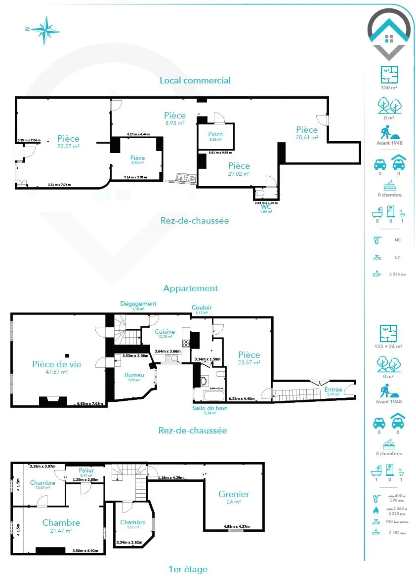 Immeuble 10 pièces 285 m² - Photo 1