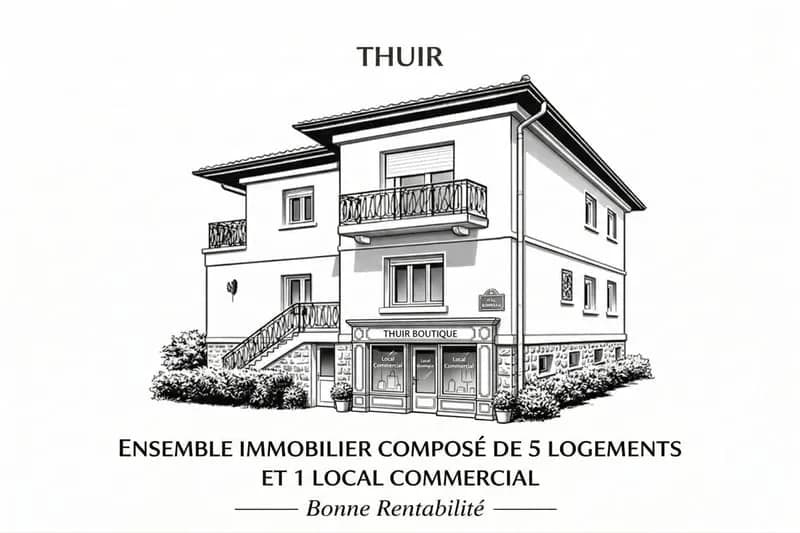 ENSEMBLE IMMOBILIER AU CENTRE DE THUIR - JOLI POTENTIEL - Photo 1