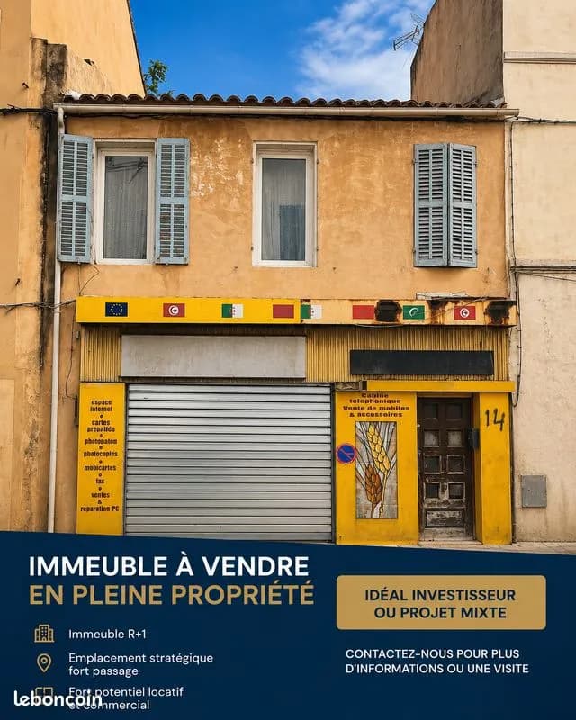Ideal investisseur immeuble 130m² en pleine propriete comprenant 1 local commercial libre et 1 t3 loue meuble - Photo 1