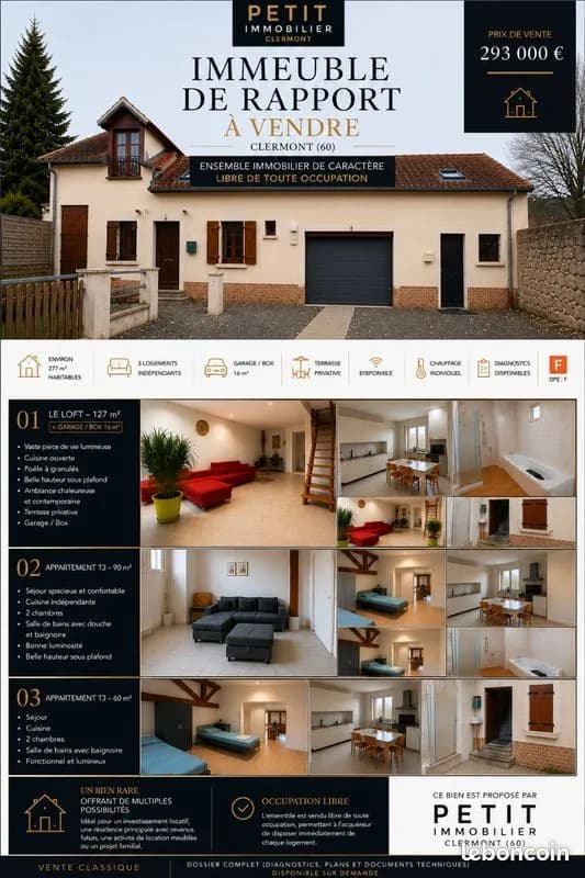 Maison 3 logements - coeur de ville - Clermont 60 - Photo 1