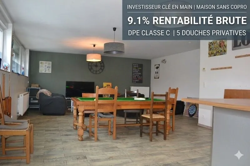 INVESTISSEMENT LOCATIF LILLE MÉTROPOLE - COLOCATION 5 CHAMBRES DÉJÀ LOUÉE - 8,92 % DE RENTABILITÉ BRUTE - RONCHIN STAPS - Photo 1