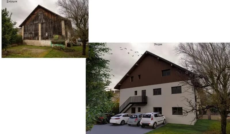 A Vallières-sur-Fier, Permis accepté pour création de Deux appartements (dont 1 duplex) avec 4 places de parking privatives - Photo 1
