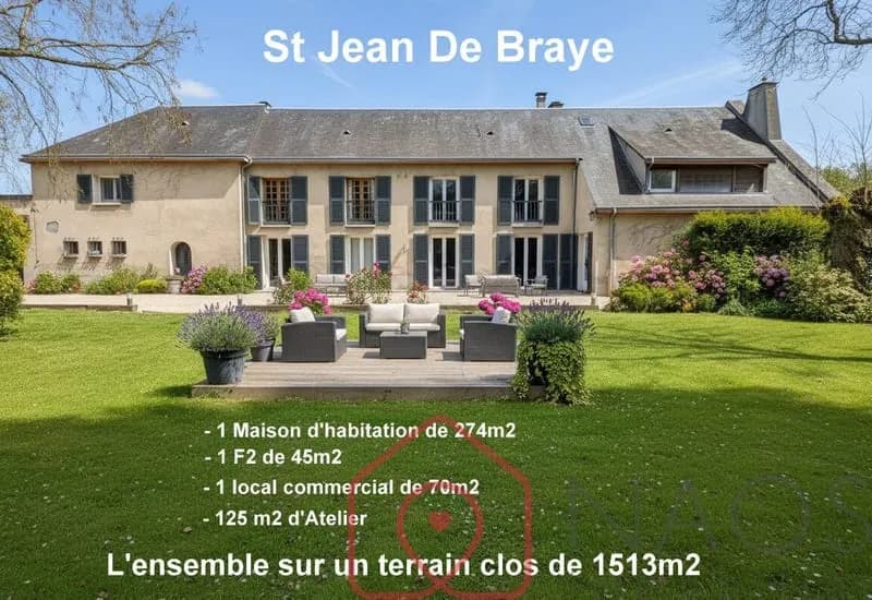 St Jean De Braye ensemble immobilier très atypique de 390m2 hab sur 1513m2 de terrain clos - Photo 1