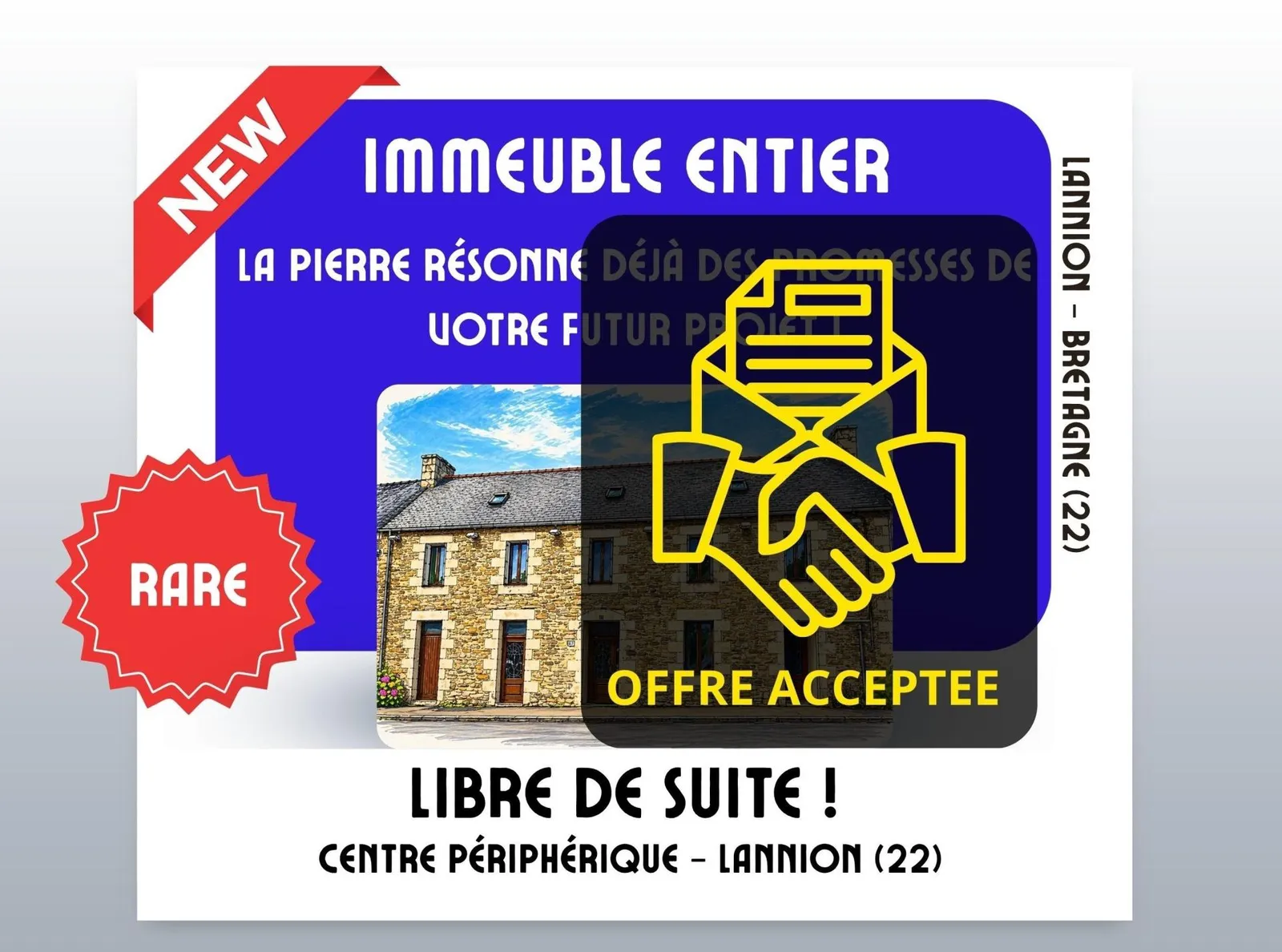 Opportunité à Lannion (22) : immeuble en pierre, gros potentiel, libre de toute occupation - Photo 1
